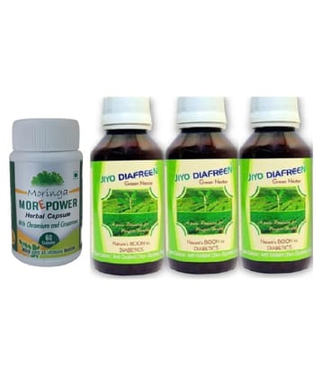 Jiyo Diafreen 3 100 ml & 1 Moringa 60 cap Nutrition Drink 1 gm Pack of 4