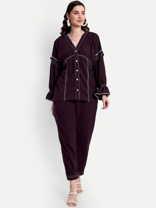 BCZ STYLE Slim Fit Casual Top With Trousers