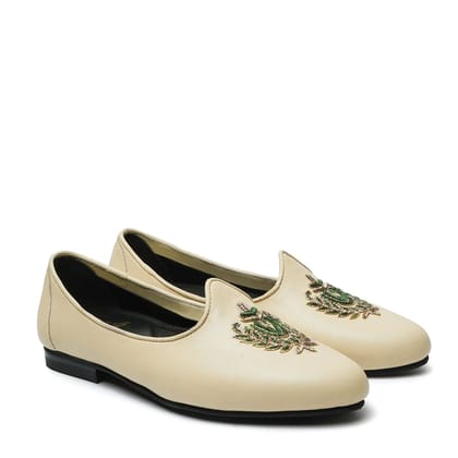 Royal Crest Zardosi Jalsa in Dove leather By Brune & Bareskin-40/6