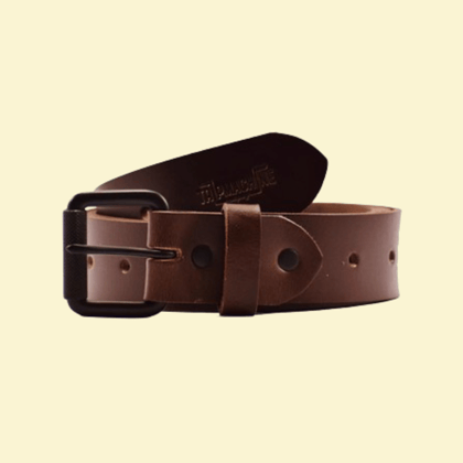 belt - tobacco brown single pin-large (36-38) / in