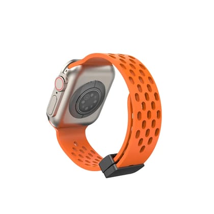 Valente breathable Magnet Buckle Strap For Apple Watch Series 8,7,6,5,SE,Ultra-Orange