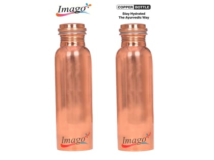 Imago Plain Copper Bottle 1L (Pack of 2)