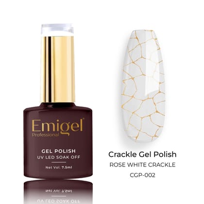 Emigel - Crackle UV Gel Polish - 08 Shades-ROSE WHITE CRACKLE