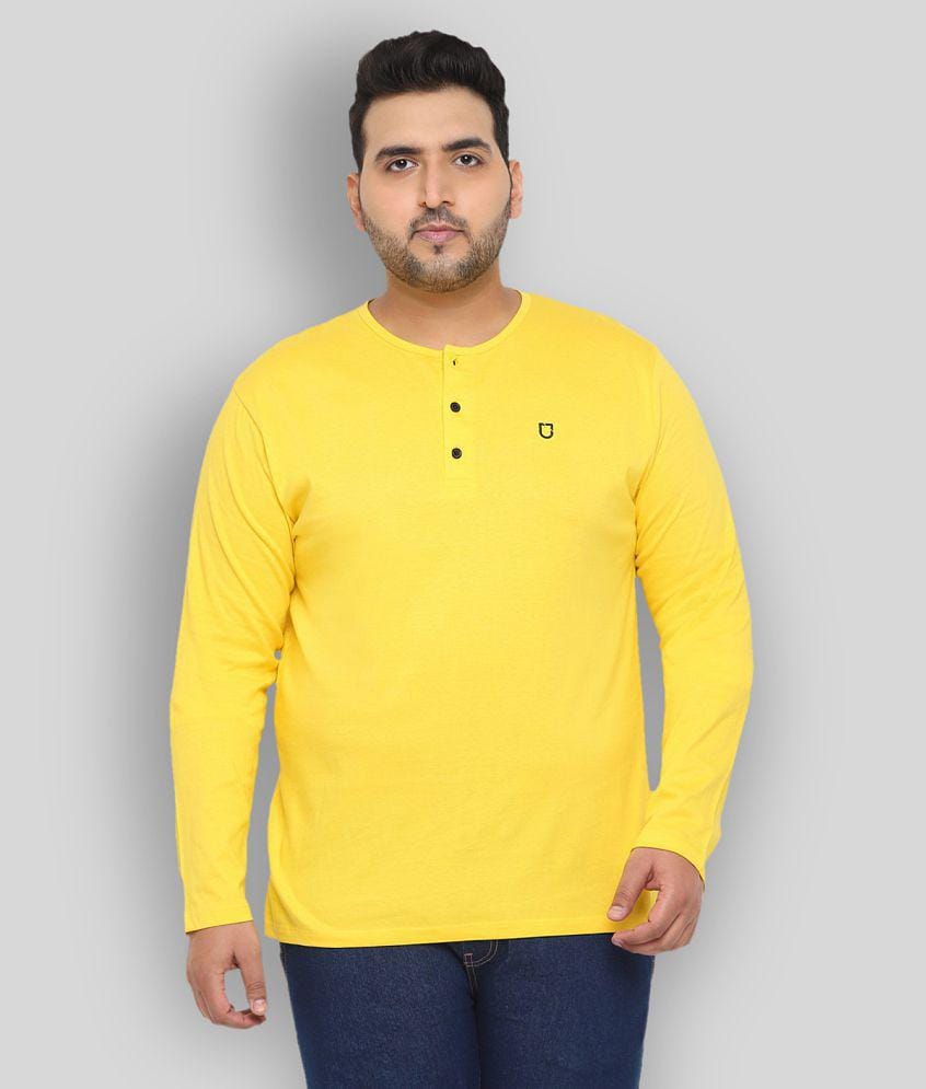 Urbano Plus - Mustard Cotton Regular Fit Men's T-Shirt ( Pack of 1 ) - None