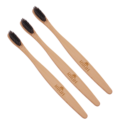 Rijuh Eco-Friendly Bamboo Toothbrush-Pack of 3