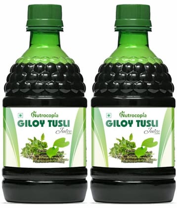 NUTROCOPIA Giloy Tulsi Juice | Fresh Tulsi and Giloy to Support Immune Health Pack of 2 of 400ML