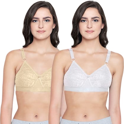 Bodycare Women Cotton Full Coverage Non Padded Regular Bra Pack - 2 E5586WS(D)