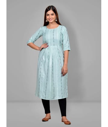 Lerkiza Turquoise Cotton Maternity Kurta - L