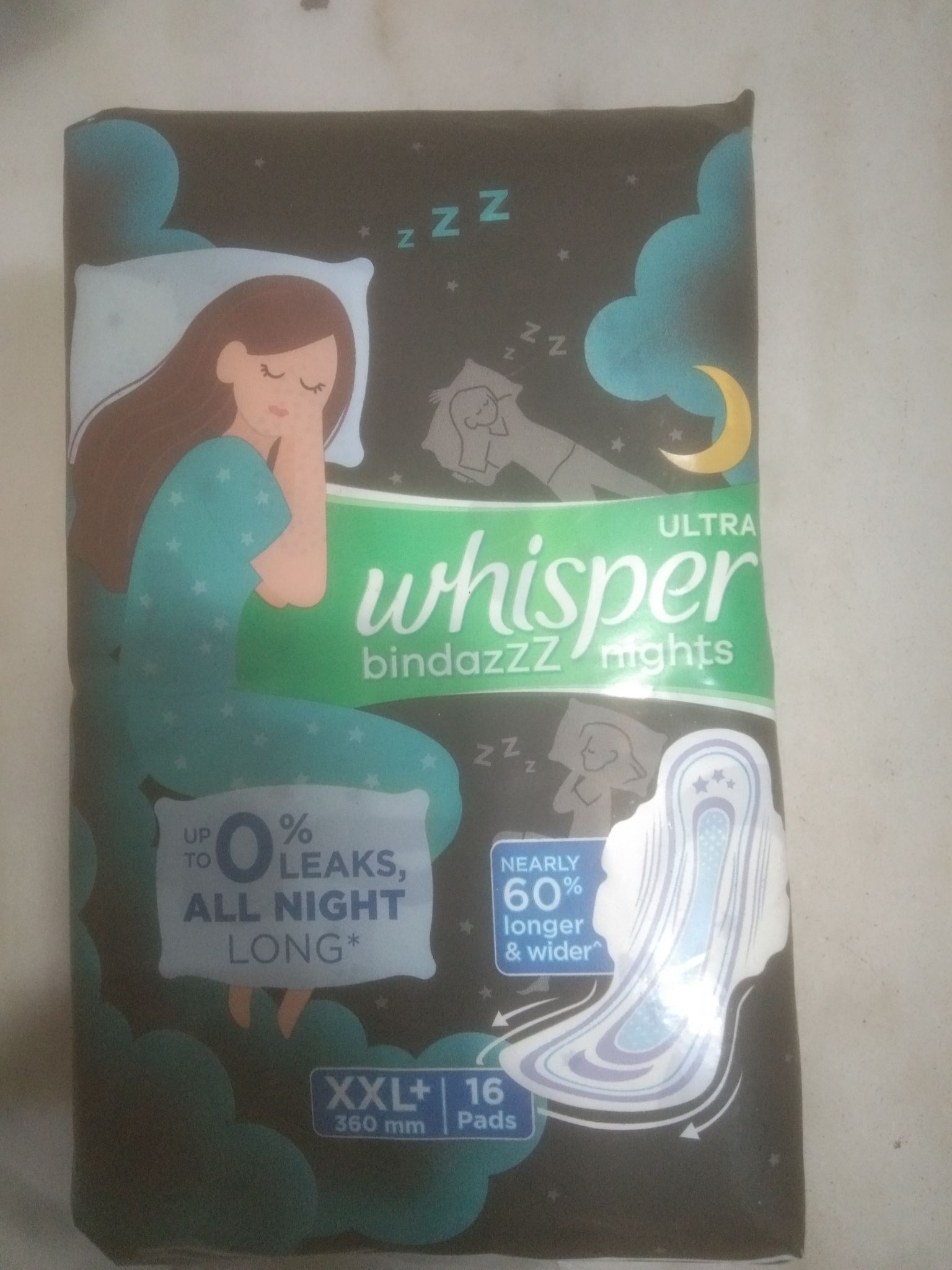 Whisper Ultra Bindazzz nights Xxl+ 16 