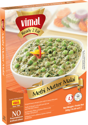 VIMAL Ready to Cook and EatMethi Mutter Malai Instant Mix Vegetarian with No Added Preservative and Colours - 300g