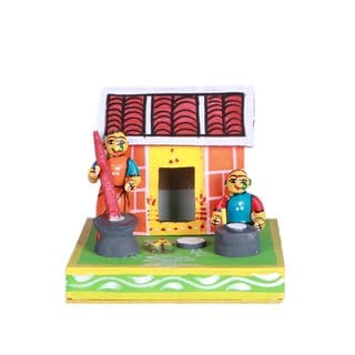 Lepakshi Handicrafts Kondapalli Tirugali Wooden Toy Set - Handcrafted Traditional Decor and Gift (Multicolor, 6 x 6 x 6 Inches)