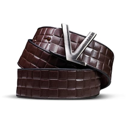 VILLAIN Brown Leather Belt 30