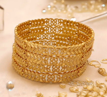 Jewels Kafe One Gram Gold Plated Bangle Set of 4-2.4