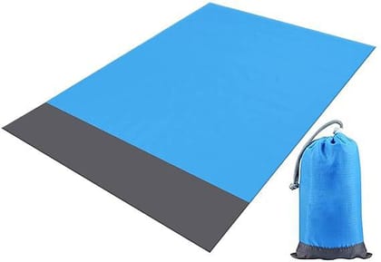 KATHIYAWADI  Beach Blanket 83x79in, Sand Free Waterproof Beach Mat, Outdoor Picnic Blanket Quick Drying for Camping, Hiking, Travel, Festival, Sports (Blue)