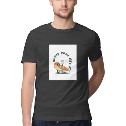 Unisex Enjoy Your Life Graphic Printed T-Shirt-XS
