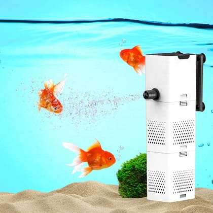 Buraq Ultra-Quiet Aquarium Filter 1000F | 14W | 1000L/H - Multi-Function Submersible Filtration Pump, Ultra-Silent, Submersible (XQP-1000F | 14W | 1000L/H)-XQP- 500F | 6W | 500L/H