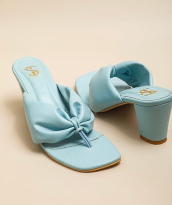 Pastel Blue cushiony block heels-35