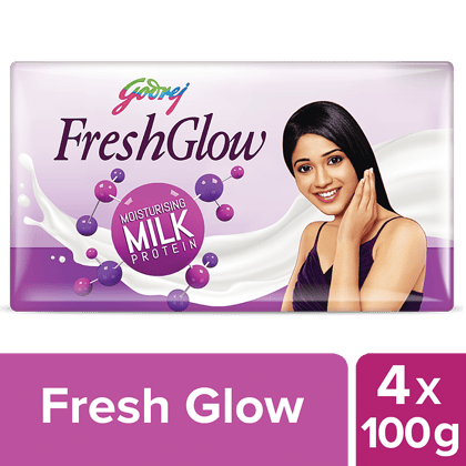 Godrej Fair Glow Fairness + Proteins Bathing Soap, India's No.1 Fairness Soap, 100 G Pack Of 4