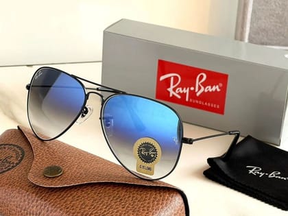 Ray-Ban New Stylish Blue Shade & Black 3026 Wayfarer Master Pcs Sunglass For Unisex