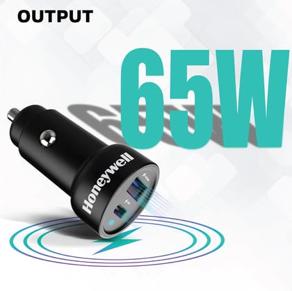 Honeywell Micro CLA 65W PD Smart Car Charger,Dual Port 1XType C & 1XUSB A,3Yr Manufacturer Warranty