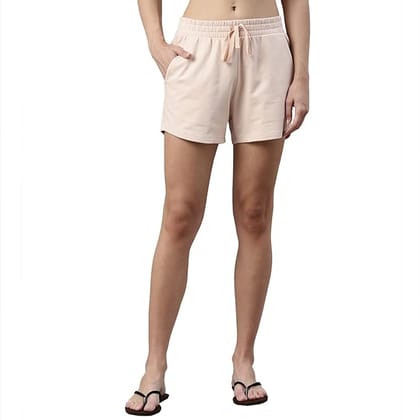 Enamor Comfy Shorts | Terry Shorts With Adjustable Waistband & Pockets | E078-Rose Water / S