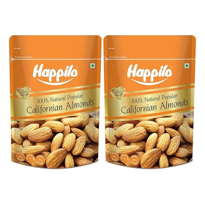 Happilo Natural Popular Californian Almonds 200g (Pack of 2) Rich in Nutrients Versatile Snack High in Protein and Fiber