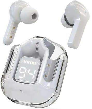 UltraPods TWS Earbuds Pro with Transparent Design, HD Bass, & Fast Charging-white