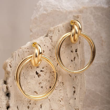 Gold Double Hoop Earrings