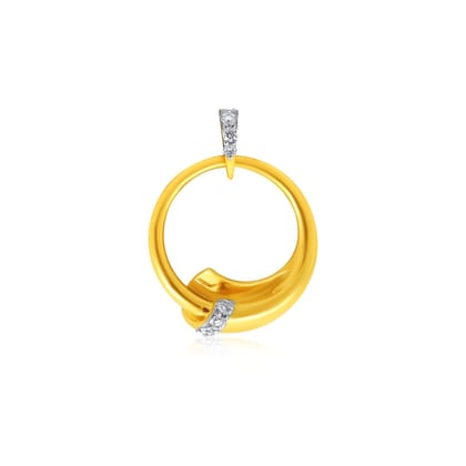 Senco Gold 14K Yellow Gold Wrapped Sphere Diamond Pendant (Gold Weight - 1.5 g / 0.06 carat / HI-SI)