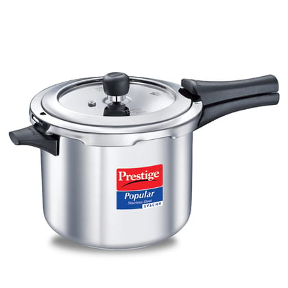 Prestige Popular Svachh Spillage Control Stainless Steel Pressure Cooker, 5 L (Silver)