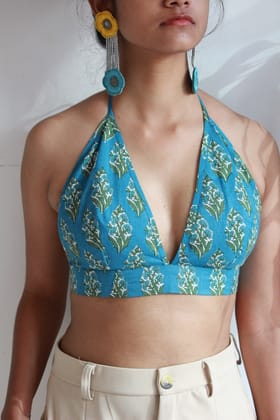 Blue Fern Bralette By Blue Gulmohar-XS