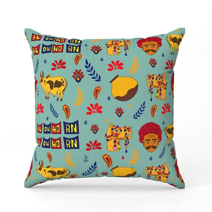 Blow horn please-Velvet Cushion / 16x16 / without