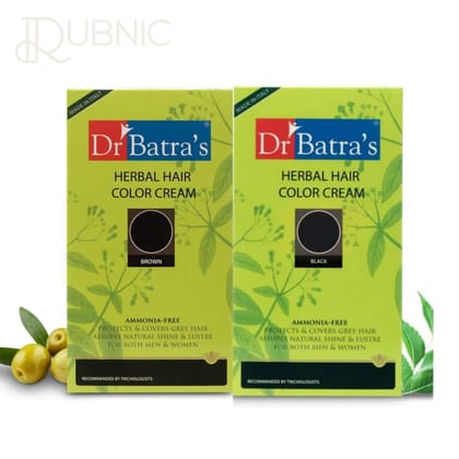 Dr Batra’s Herbal Hair Color Cream with Natural Ingredients Black + BROWN