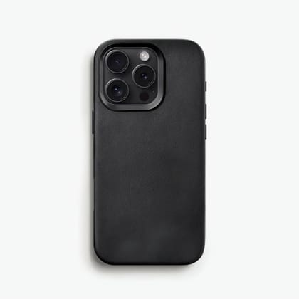 iPhone 16 Pro Back Cover / Vegan Leather Case-Black