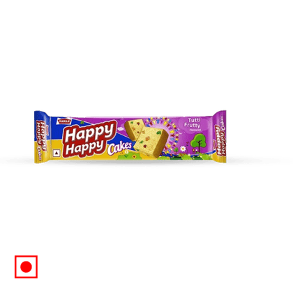 Parle Happy Happy Tutti Frutty Flavoured Cake, 120 gm Pouch