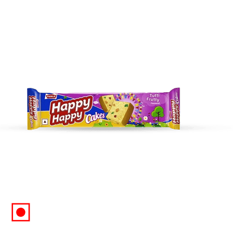 Parle Happy Happy Tutti Frutty Flavoured Cake, 120 gm Pouch