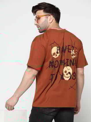 Gritstones Oversized Men Brown Half Sleeve Have Nothing to Lose Printed T-Shirt
