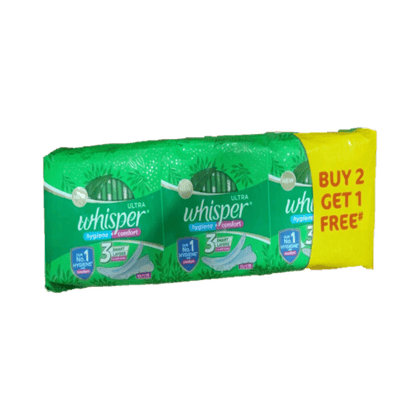 Whisper Ultra Clean Sanitary Pads Xl + 45S (B2G1 Pack), 3 Unit Pack