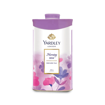 Yardley London Morning Dew Perfumed Talc For Women, Leaves You Fresh & Aromatic, 400 gm Tin