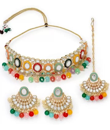 Sunhari Jewels Multi Color Alloy Necklace Set ( Pack of 1 ) - Multi Color