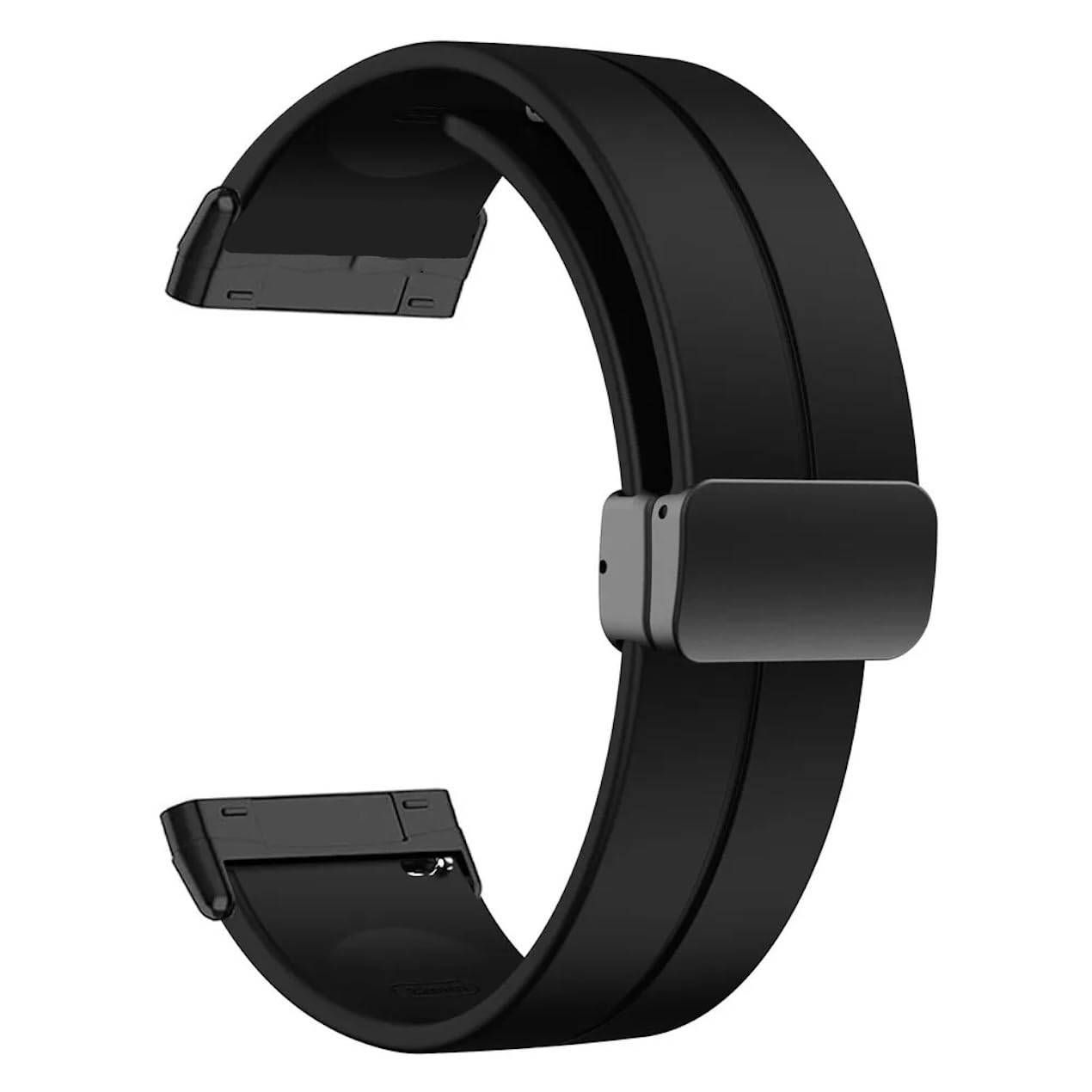 Valente Magnetic buckle Watch Strap for Fitbit Versa 3, Versa 4 , Sense & Sense 2 only-Black
