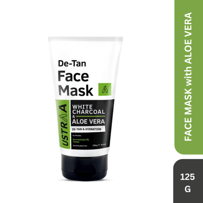 Ustraa De-Tan and Hydration Face Mask - White Charcoal and Aloe Vera - 125 g