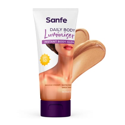 Sanfe Daily Body Luminiser  Instant Body Highlighter For Women  SPF 50 Smudge Proof  Daily Complexion Booster  50g-Sanfe Daily Body Luminiser | Instant Body Highlighter For Women | SPF 50 Smudge 