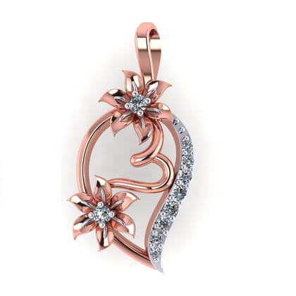 Senco Gold A Curvy Inner Crafted Rose Gold Diamond Pendant