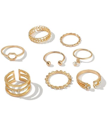 FASHION FRILL - Golden Rings ( Pack of 8 ) - None