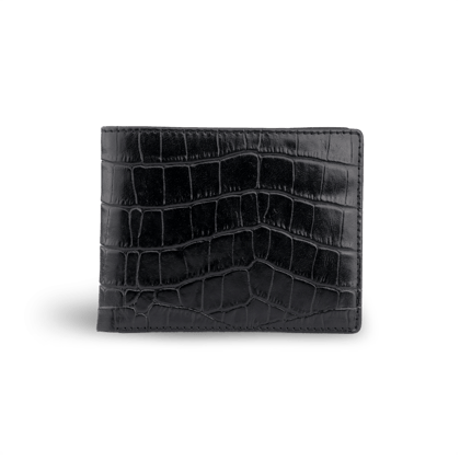 Urban Croco Slimfold Coin Pocket RFID Wallet-Black / One Size