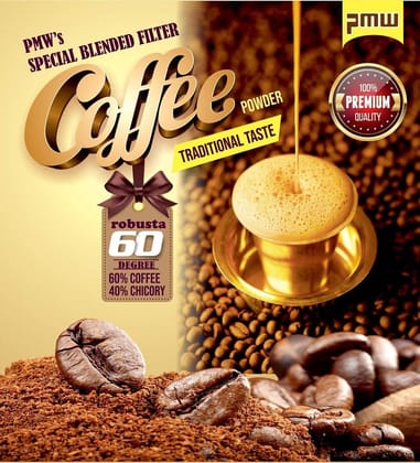 Decoction Coffee Powder - Grandma Style - (60%+40%) - 60 Degree - Blended Filter Coffee Powder - 100 Grams