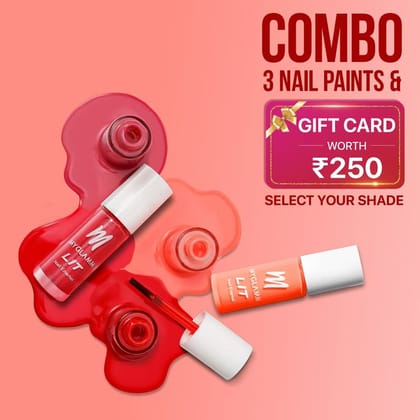 3 Nail Enamel And Gift Card Worth ₹ 250