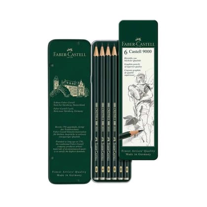 FABER CASTELL 9000 GRAPHITE PENCIL SET-SET OF 6