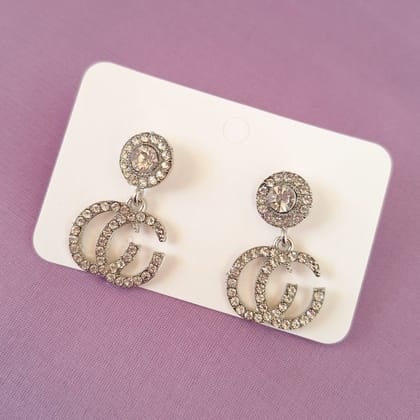 Golden Glitter Drop Earring